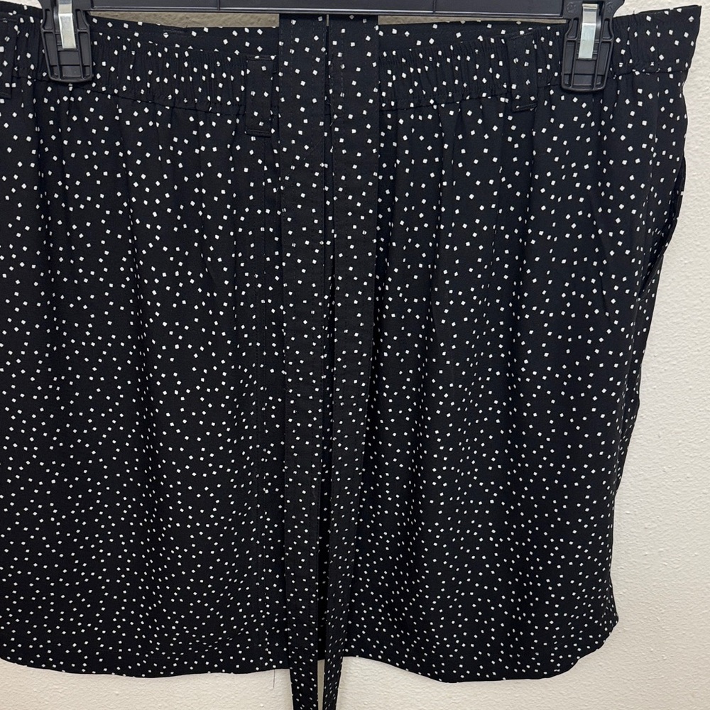 LOFT Black and White Polka Dot Mini Skirt